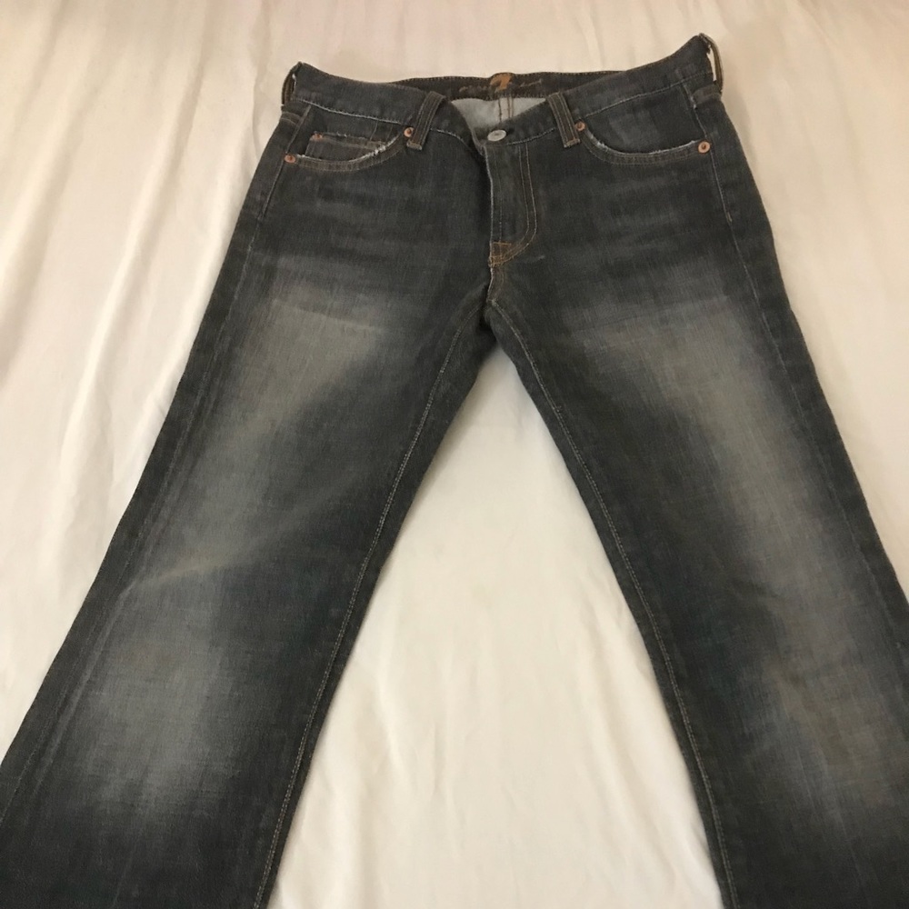 7 Of All Mankind Black Wash Jeans Black Flare